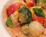 芽キャベツ炒め〜カレーヨーグルトソース〜作り方6写真
