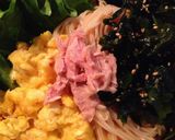 ふわとろ卵♡素麺でツナとわかめの油そば作り方6写真