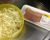 簡単おつまみ☆ささみとモヤシのわさび和え作り方1写真