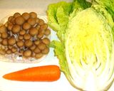 ヘルシー✨白菜と鶏の具沢山ピリ辛餡煮込み作り方1写真