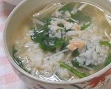 蟹缶とニラとエノキの簡単雑炊作り方5写真