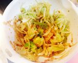 キャベツと玉ねぎの温玉サラダ作り方4写真