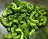 ゴーヤとモヤシの豆腐味噌卵炒め作り方1写真