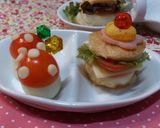 うずらキノコとミニバーガー入りお弁当作り方3写真