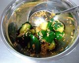 即席1分☆キュウリの胡麻キムチ和え!作り方1写真