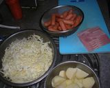 キャベツとソーセージのシチューとカレー作り方1写真