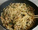 色は悪いが味は良い♡長ねぎパスタ作り方4写真