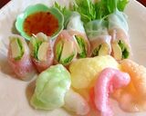 【水菜と生ハム生春巻き♪海老せん添え】作り方3写真