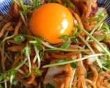野菜だけ!豆苗ともやしの甘辛味噌焼きそば作り方7写真