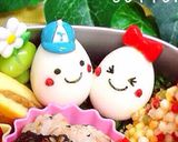 キャラ弁に♡ラブラブうずらちゃんカップル作り方4写真