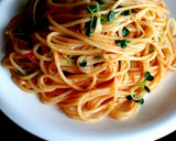 超簡単☆かいわれ大根とトマトのパスタ作り方4写真