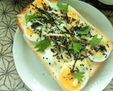 茹で卵の海苔胡麻紫蘇風味トースト作り方4写真