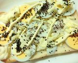 茹で卵の海苔胡麻紫蘇風味トースト作り方3写真