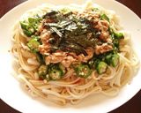 さっぱり！わさび入りツナとオクラのうどん作り方5写真