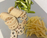 鶏むね肉とれんこんのゴマドレ炒め作り方1写真