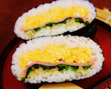 炒り卵とほうれん草バター醤油◆おにぎらず作り方11写真