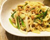 白菜と納豆の焼きうどん作り方6写真