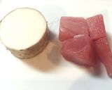 犬ごはん・まぐろの山かけ丼作り方1写真