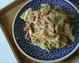 蒲焼きとキャベツの豆乳クリームパスタ作り方7写真