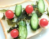 粉わかめ×トマト胡瓜のあっさり和トースト作り方3写真