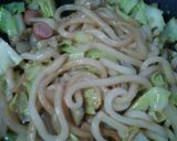 バター醤油にそそられる洋風焼きうどん弁当作り方5写真