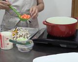 野菜たっぷり麦みそ豆乳スープ作り方2写真