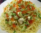 いくらのパスタ★クリームチーズと黒胡椒で作り方3写真