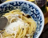 ドレッシングで！　クリーミーたらこスパ作り方1写真