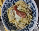 ドレッシングで！　クリーミーたらこスパ作り方2写真