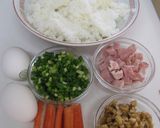 こんがりにんにくの卵チャーハン作り方1写真