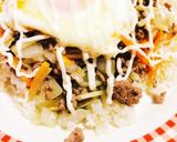 合い挽きと野菜でかさ増しテリマヨ丼作り方5写真