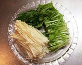 * 水菜とベーコンの柚子胡椒パスタ *作り方2写真
