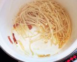 * 水菜とベーコンの柚子胡椒パスタ *作り方4写真