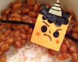 節分＊鬼のお面を付けた納豆ご飯ちゃん作り方6写真