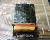 簡単らくらく　レインボー裏巻き恵方巻き作り方4写真