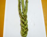あん食パンHB粒あんよもぎ三つ編みパン作り方16写真
