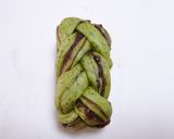 あん食パンHB粒あんよもぎ三つ編みパン作り方19写真