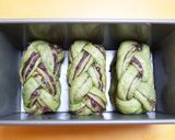 あん食パンHB粒あんよもぎ三つ編みパン作り方20写真