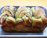あん食パンHB粒あんよもぎ三つ編みパン作り方25写真