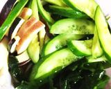 イカとわかめきゅうりで♡胡麻油ポン酢和え作り方3写真