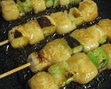 簡単☆焼き鳥もどき☆お餅でねぎま（葱餅）作り方5写真