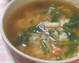 蟹缶とニラとエノキの簡単雑炊作り方6写真