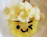 節分に☆デザート風な黄鬼のデコ離乳食。作り方3写真
