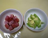 まぐろとアボカドのなめこおろし和え！作り方1写真