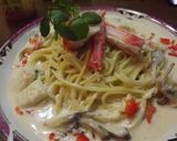 タラバ蟹 カルボ仕立てのクリームパスタ作り方10写真