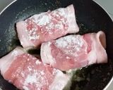 豚ロース薄切り肉のハムチー焼き作り方3写真
