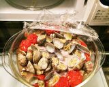 茄子とアサリと豚肉のレンジ蒸し作り方7写真
