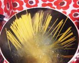 ひき肉と長ネギの梅パスタ作り方1写真