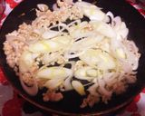 ひき肉と長ネギの梅パスタ作り方3写真