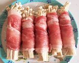 ★豚肉のエノキ巻き焼き★作り方1写真